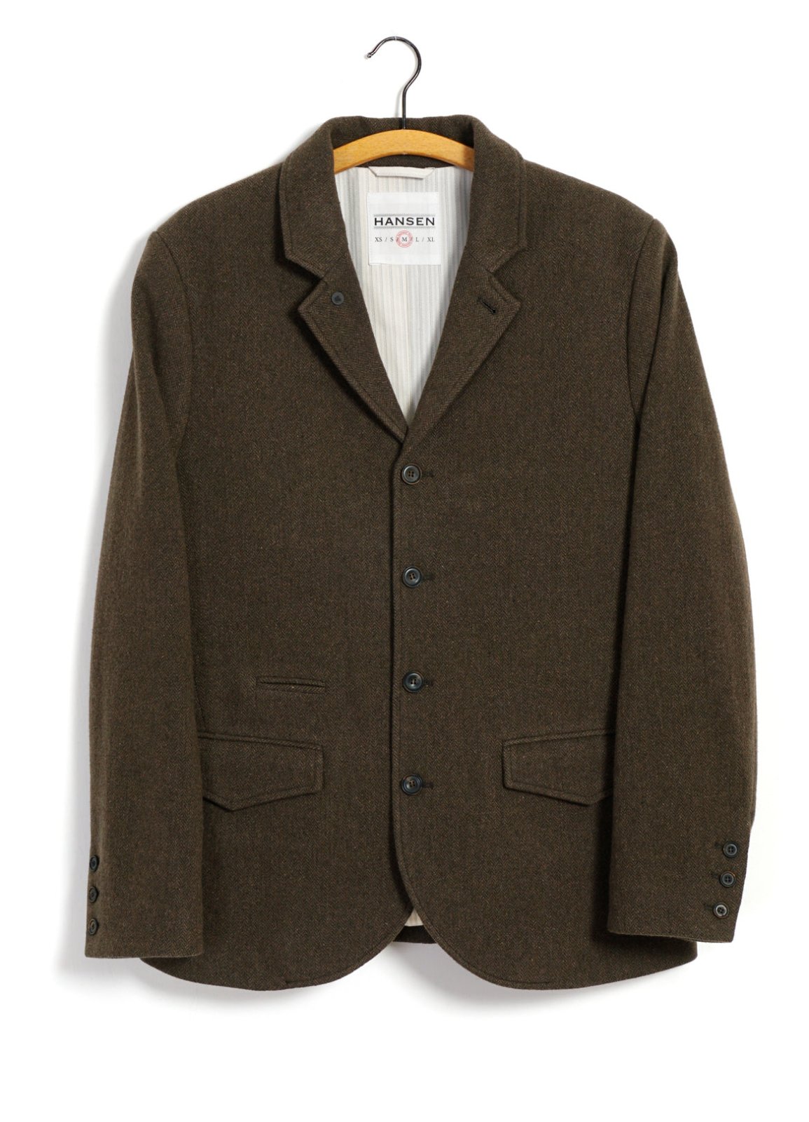 HANSEN GARMENTS - ANKER | Four Button Classic Blazer | Brown Herringbone - HANSEN Garments