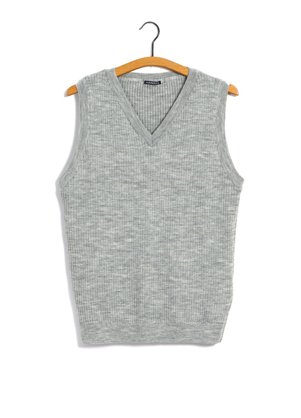 HANSEN GARMENTS - ARNE | Plated Rib V-Neck Slip Over | Winter Grey - HANSEN Garments