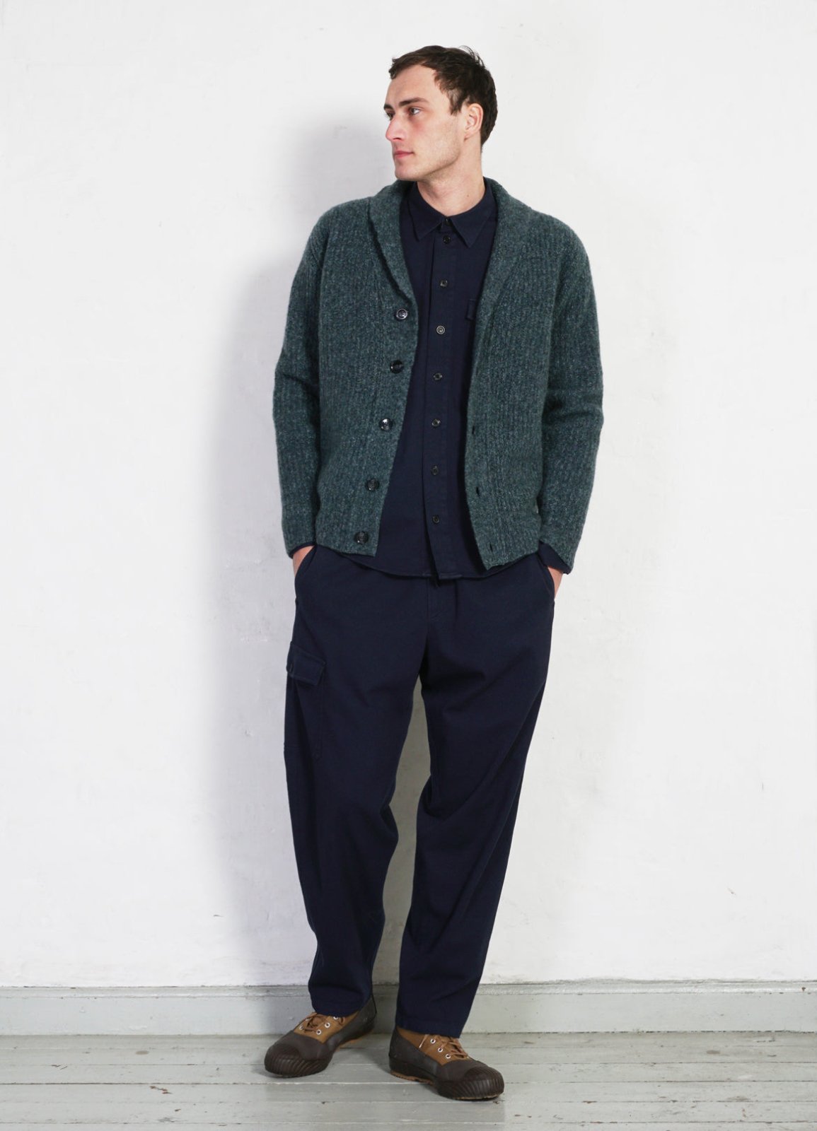 HANSEN GARMENTS - LARSEN | Shawl Collar Cardigan | Petrolium - HANSEN Garments